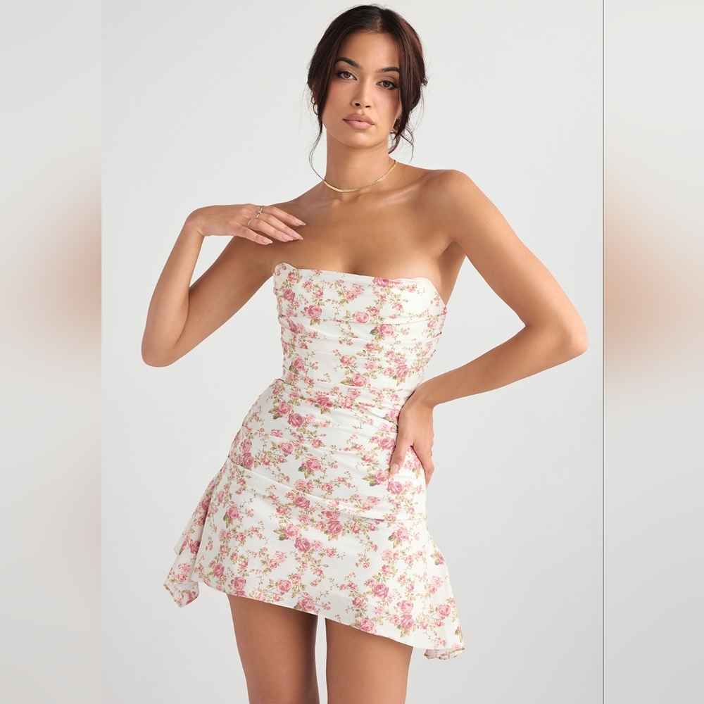 House of CB Floral Mini Dress - Pink and White